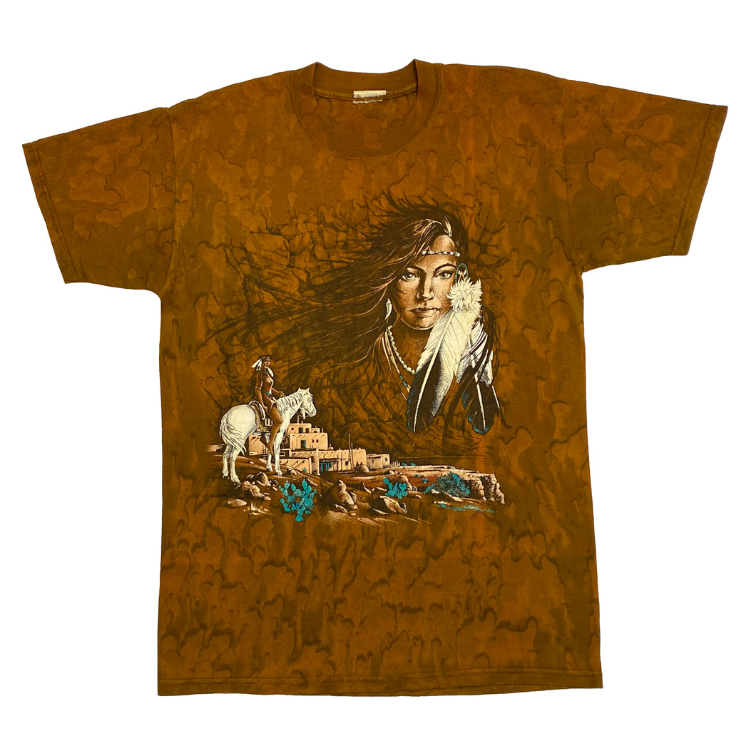 Native American Animal Nature Oil Slick Tie Dye T-Shirt