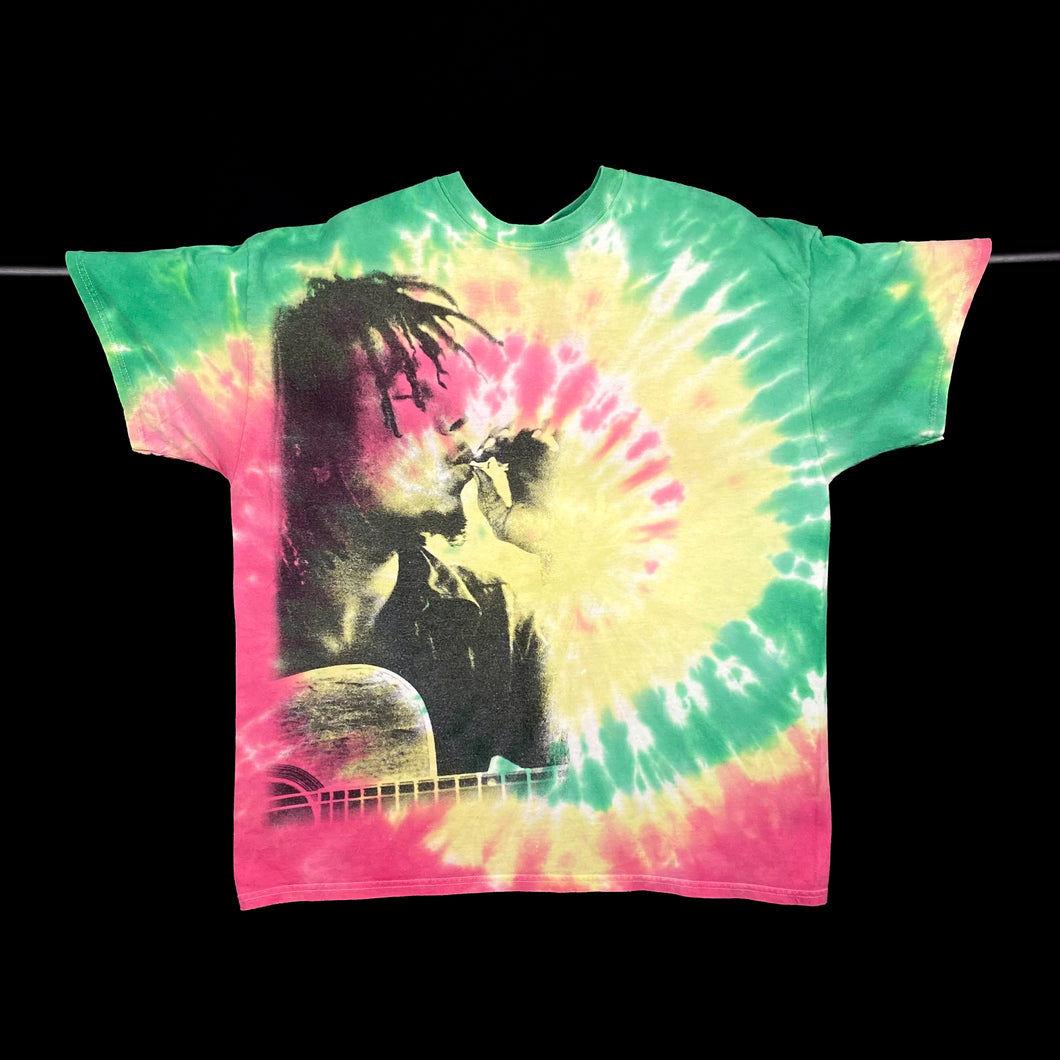 Zion BOB MARLEY Rasta Reggae Tribute Graphic Spiral Tie Dye T-Shirt
