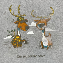 Load image into Gallery viewer, Lifestyle Classics CAN YOU SEE ME NOW? Novelty Camo Deer Cartoon Graphic T-Shirt
