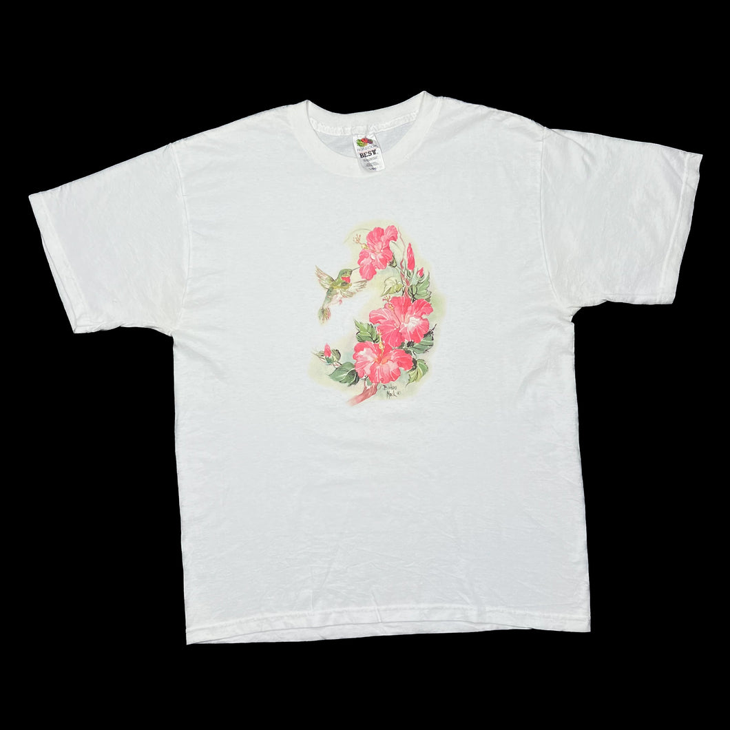 Early 00’s FOTL “Barbara Mock” Bird Flower Floral Nature Wildlife Graphic T-Shirt