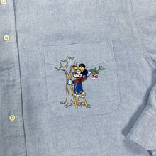 Load image into Gallery viewer, Disney DONALDSON Mickey Mouse Embroidered Button-Up Long Sleeve Shirt
