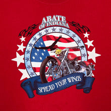 Load image into Gallery viewer, ABATE OF INDIANA “Spread Your Wings” Biker Souvenir Spellout Graphic T-Shirt
