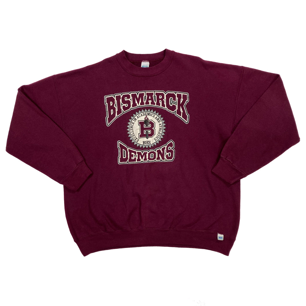 BISMARCK DEMONS College Sports Spellout Graphic Crewneck Sweatshirt