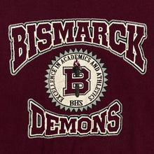 Load image into Gallery viewer, BISMARCK DEMONS College Sports Spellout Graphic Crewneck Sweatshirt
