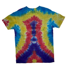 Load image into Gallery viewer, TOPPS “KISS ME!” Cartoon Bear Novelty Spellout Graphic Tie Dye T-Shirt
