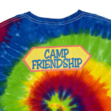 Load image into Gallery viewer, Hanes CAMP FRIENDSHIP Souvenir Spellout Graphic Rainbow Tie Dye T-Shirt
