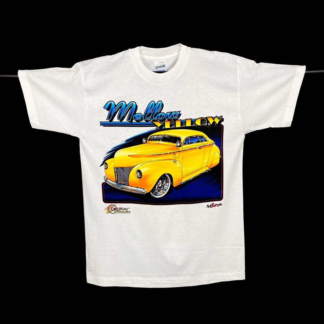Screen Stars (1997) DELRAY Automotive “MELLOW YELLOW” Muscle Car Graphic Single Stitch T-Shirt