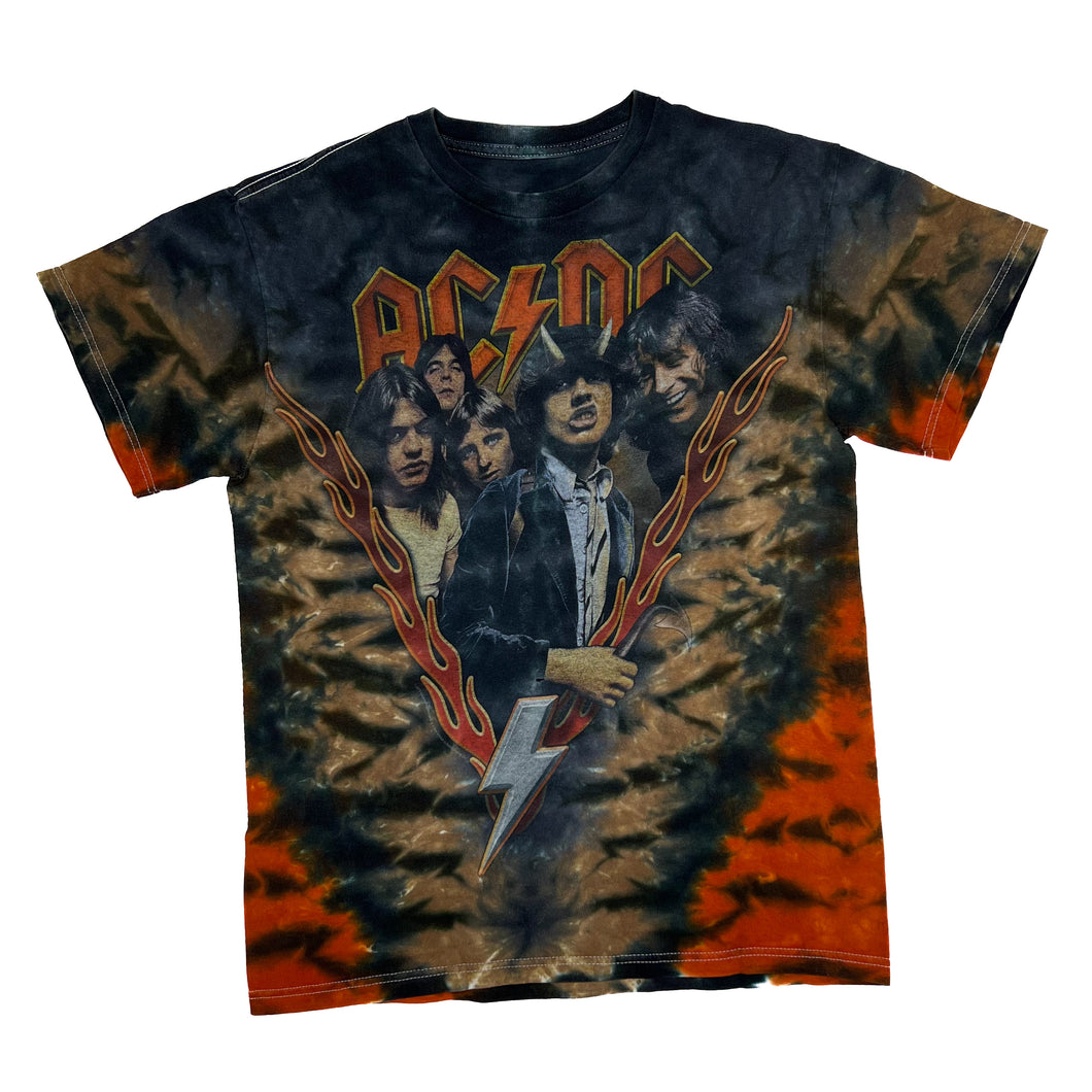AC/DC Graphic Logo Spellout Hard Rock Band Tie Dye T-Shirt