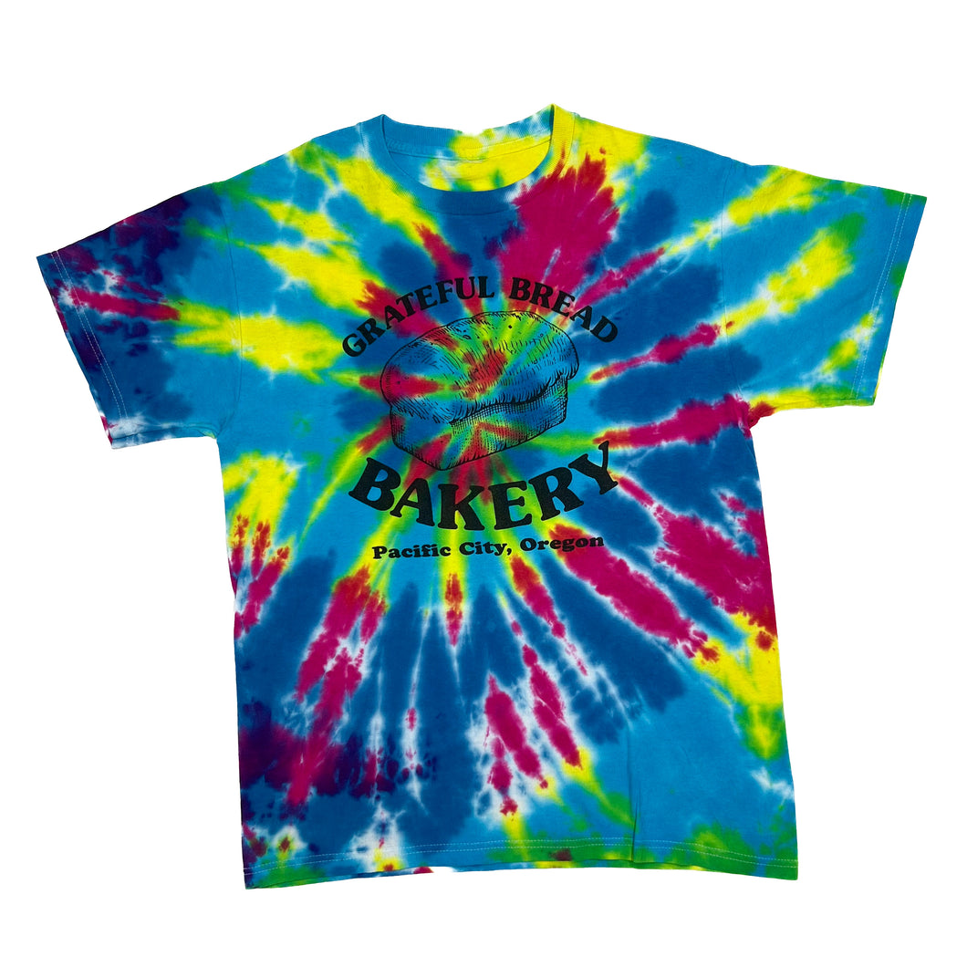 GRATEFUL BREAD BAKERY “Pacific City, Oregon” Souvenir Graphic Tie Dye T-Shirt