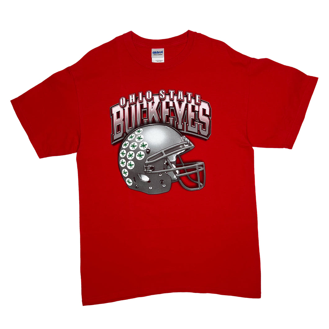 NCAA OHIO STATE BUCKEYES College Football Sports Helmet Spellout Graphic T-Shirt