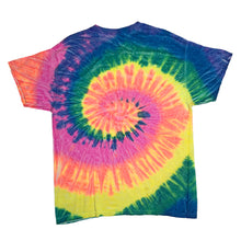Load image into Gallery viewer, CAROLINA BEACH “NC” Souvenir Spellout Graphic Multi Colour Rainbow Tie Dye T-Shirt
