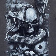 Load image into Gallery viewer, SPIRAL Gothic Horror Skull Snake Dice Graphic T-Shirt
