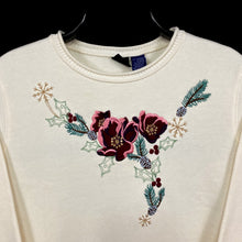Load image into Gallery viewer, BASIC EDITIONS Embroidered Floral Flower Crewneck Sweatshirt
