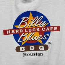 Load image into Gallery viewer, BILLY BLUES “Hard Luck Cafe” BBQ Houston Souvenir Graphic Single Stitch T-Shirt
