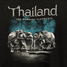 Load image into Gallery viewer, THAILAND “The Working Elephants” Souvenir Animal Spellout Graphic T-Shirt
