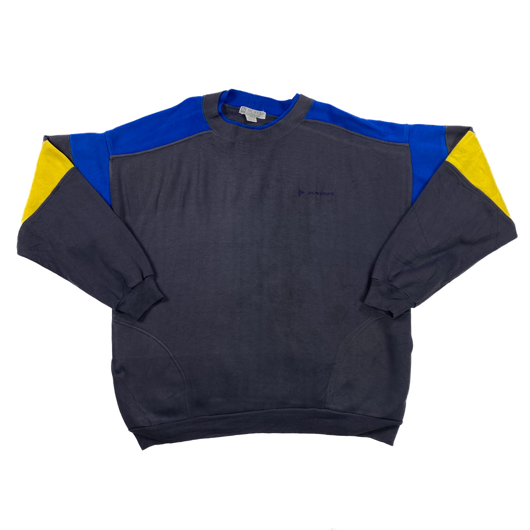 DUNLOP SPORT Colour Block Mini Spellout Acrylic Crewneck Sweatshirt