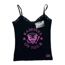 Load image into Gallery viewer, Bravado (2007) RAMONES “On Tour” Logo Spellout Punk Rock Band Lace Vest Top
