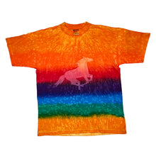 Load image into Gallery viewer, Early 00’s B&amp;C Horse Silhouette Graphic Rainbow Multi Colour Tie Dye T-Shirt
