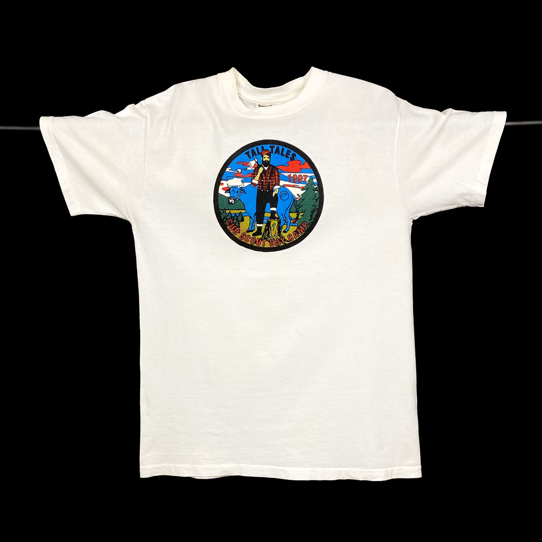 Oneita TALL TALES “Cub Scout Day Camp” Souvenir Graphic Single Stitch T-Shirt