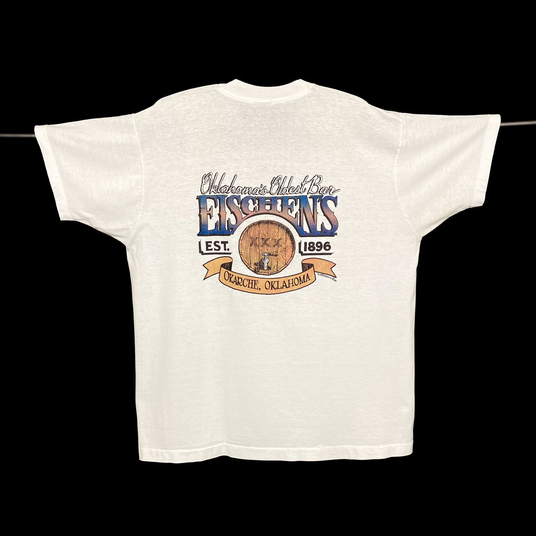 Screen Stars (1989) EISCHENS “Oklahoma’s Oldest Bar” Graphic Single Stitch T-Shirt