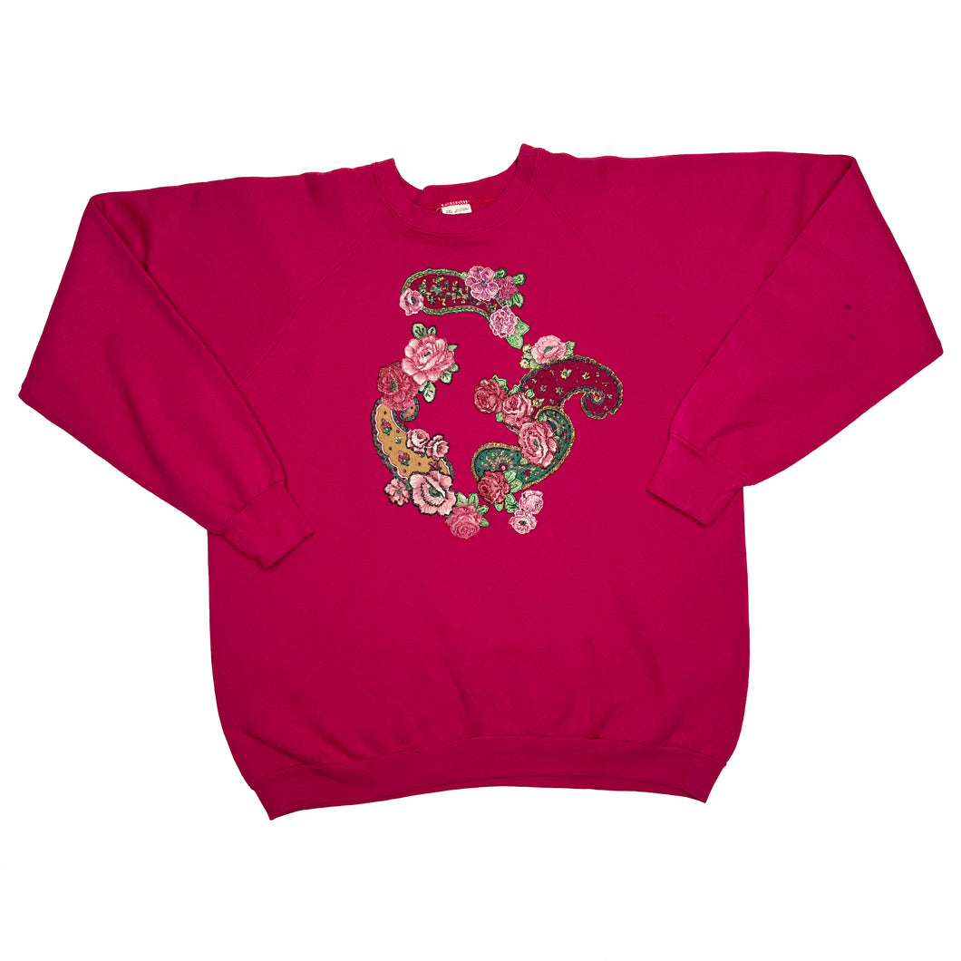 Vintage 90’s FOTL Handmade Floral Graphic Crewneck Sweatshirt