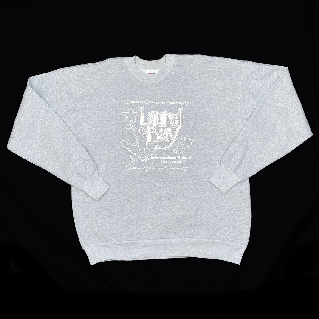 Hanes (1998) LAUREL BAY “Intermediate School” Spellout Graphic Crewneck Sweatshirt