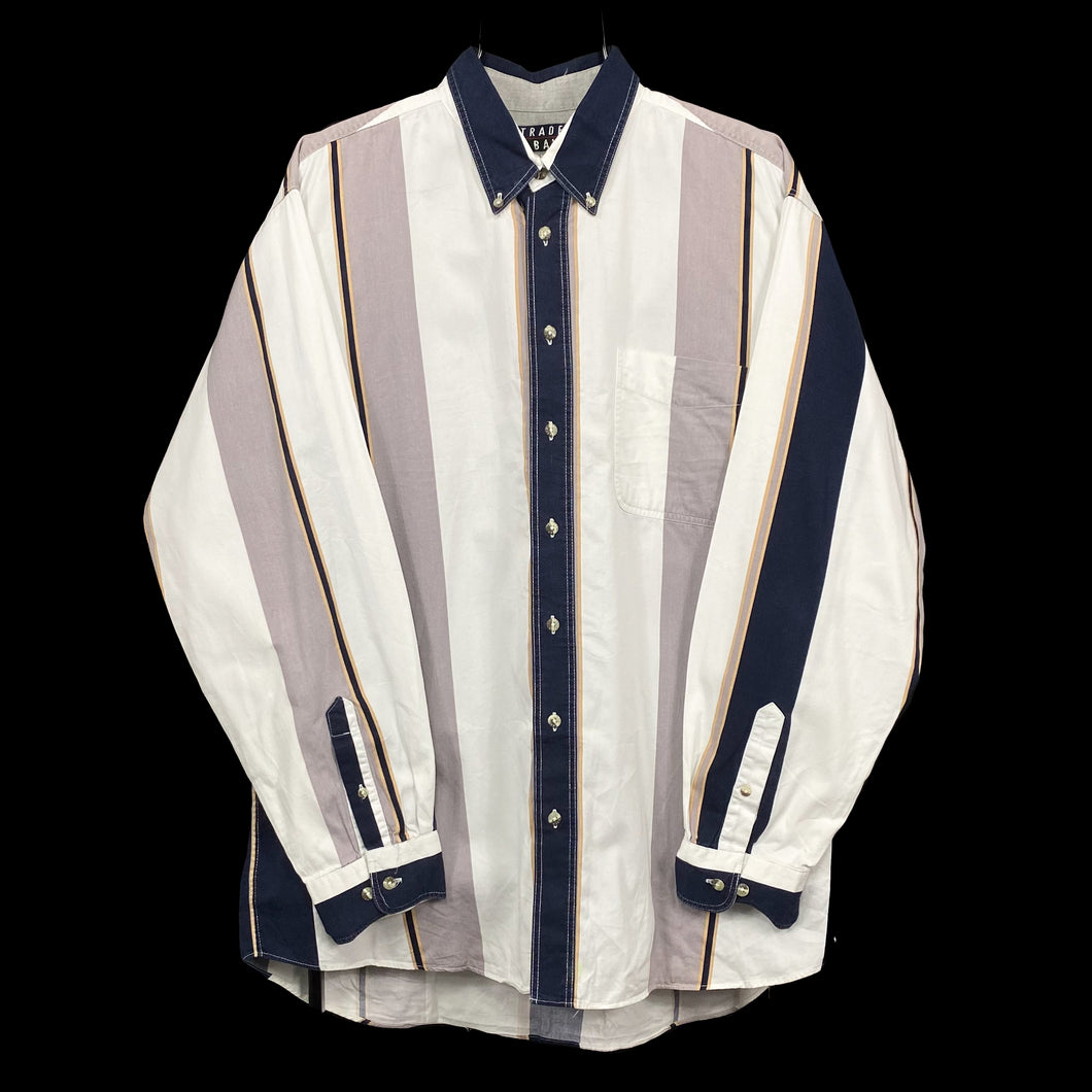 TRADER BAY Bold Colour Block Multi Striped Button-Up Long Sleeve Shirt