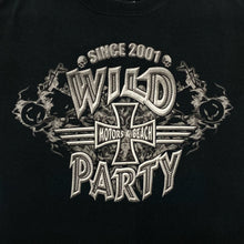 Load image into Gallery viewer, WILD PARTY “Motors &amp; Beach” Biker Souvenir Spellout Graphic T-Shirt
