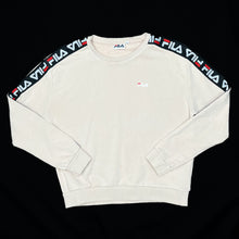 Load image into Gallery viewer, FILA Logo Spellout Tape Sleeve Crewneck Sweatshirt
