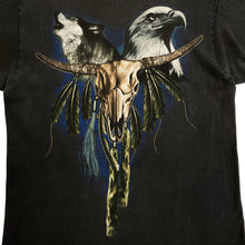 Load image into Gallery viewer, FAN SHIRT Gothic Native American Cow Skull Wolf Eagle Animal Graphic T-Shirt
