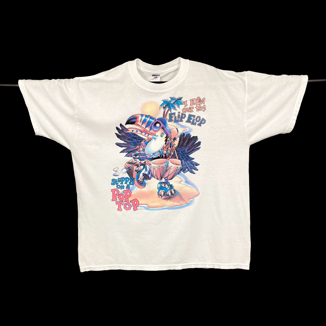 I BLEW MY FLIP FLOP “Stepped On A Pop Top” Toucan Souvenir Graphic T-Shirt
