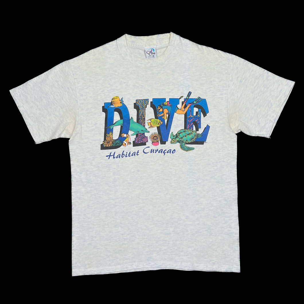 CAL CRU “DIVE” Habitat Curaçao Ocean Wildlife Souvenir Graphic Single Stitch T-Shirt