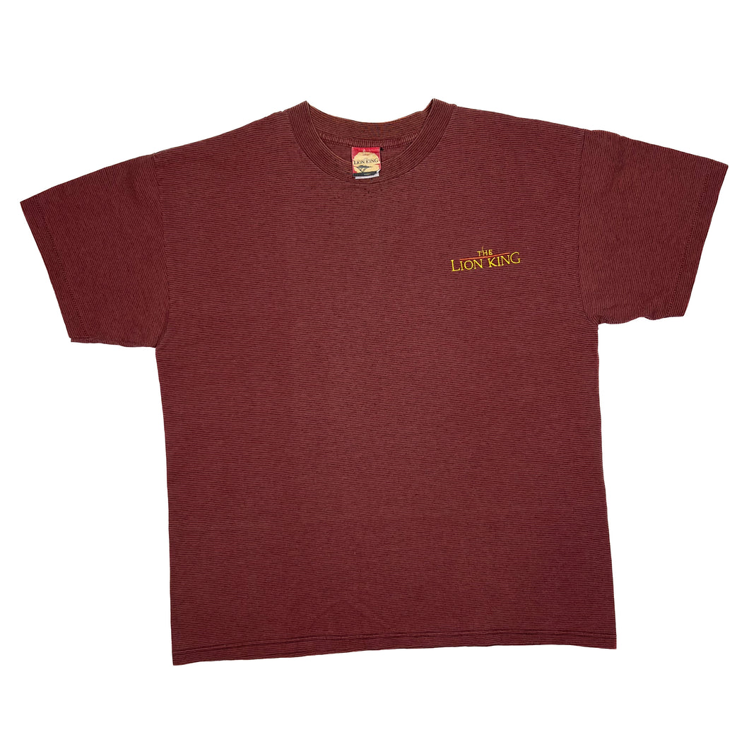 DISNEY THE LION KING Micro Striped Embroidered Mini Logo Movie Promo T-Shirt