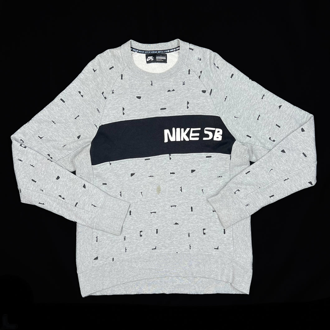 NIKE SB Skateboarding Spellout All-Over Print Crewneck Sweatshirt