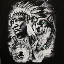 Load image into Gallery viewer, Gothic Native American Chieftain Wolf Graphic T-Shirt

