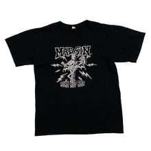 Load image into Gallery viewer, Anvil MAD SIN “Burn And Rise” Graphic Spellout Psychobilly Punk Band T-Shirt
