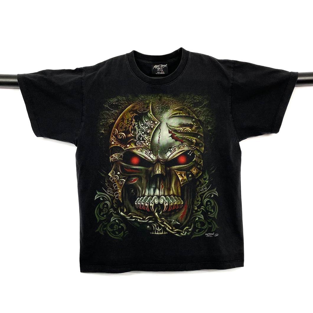 ROCK CHANG Gothic Steam Punk Fantasy Skull Graphic T-Shirt