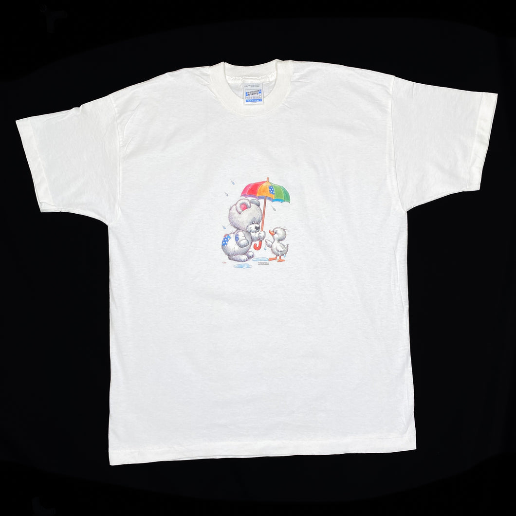 Screen Stars (1997) MOREHEAD, INC Teddy Bear Duckling Animal Graphic Single Stitch T-Shirt