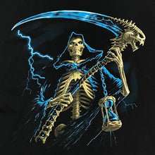 Load image into Gallery viewer, KEYA Gothic Fantasy Horror Grim Reaper Lightning Skeleton Graphic T-Shirt
