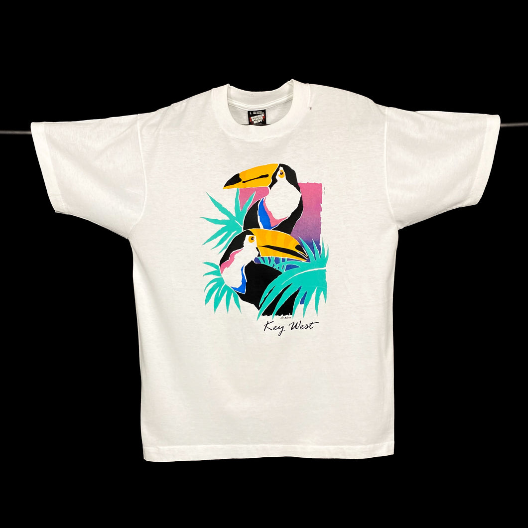 Screen Stars KEY WEST Toucan Souvenir Graphic Single Stitch T-Shirt