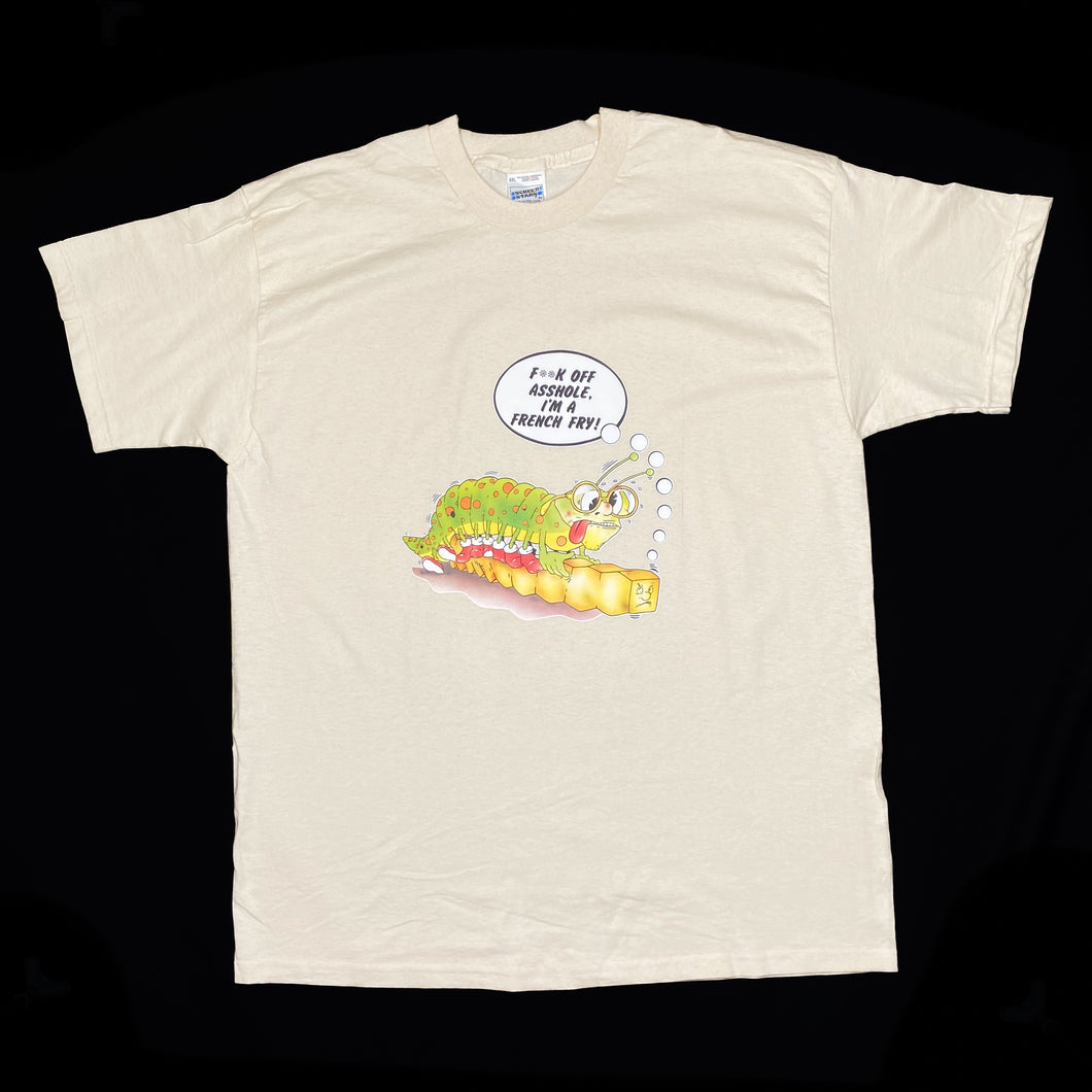 Screen Stars I’M A FRENCH FRY Caterpillar Cartoon Spellout Novelty Graphic T-Shirt