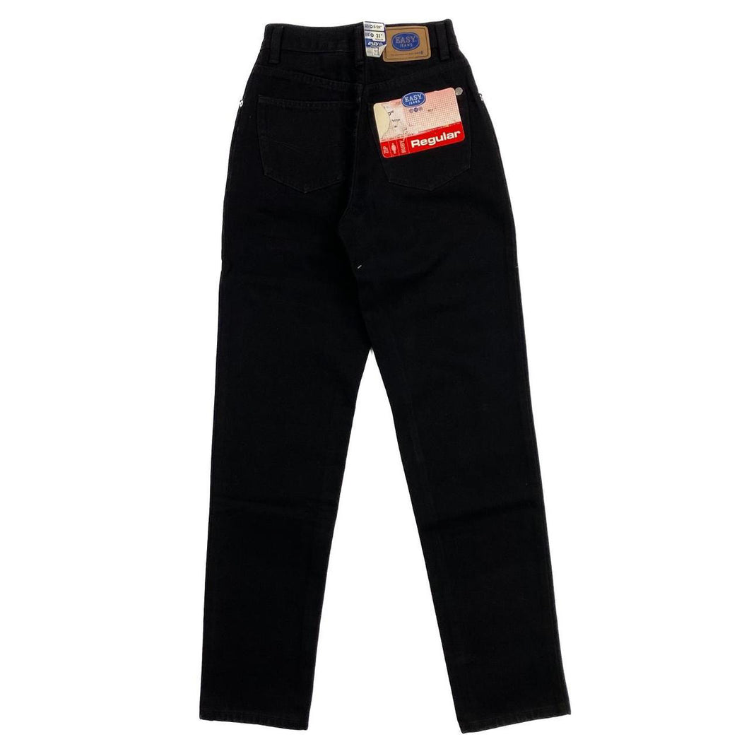 EASY JEANS “Ruby” Relaxed Fit Zip Fly Black Denim Jeans