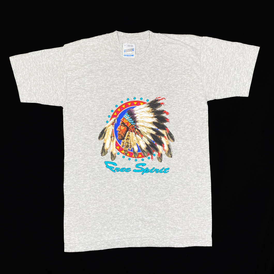 Screen Stars FREE SPIRIT Native American Chieftain Graphic Single Stitch T-Shirt
