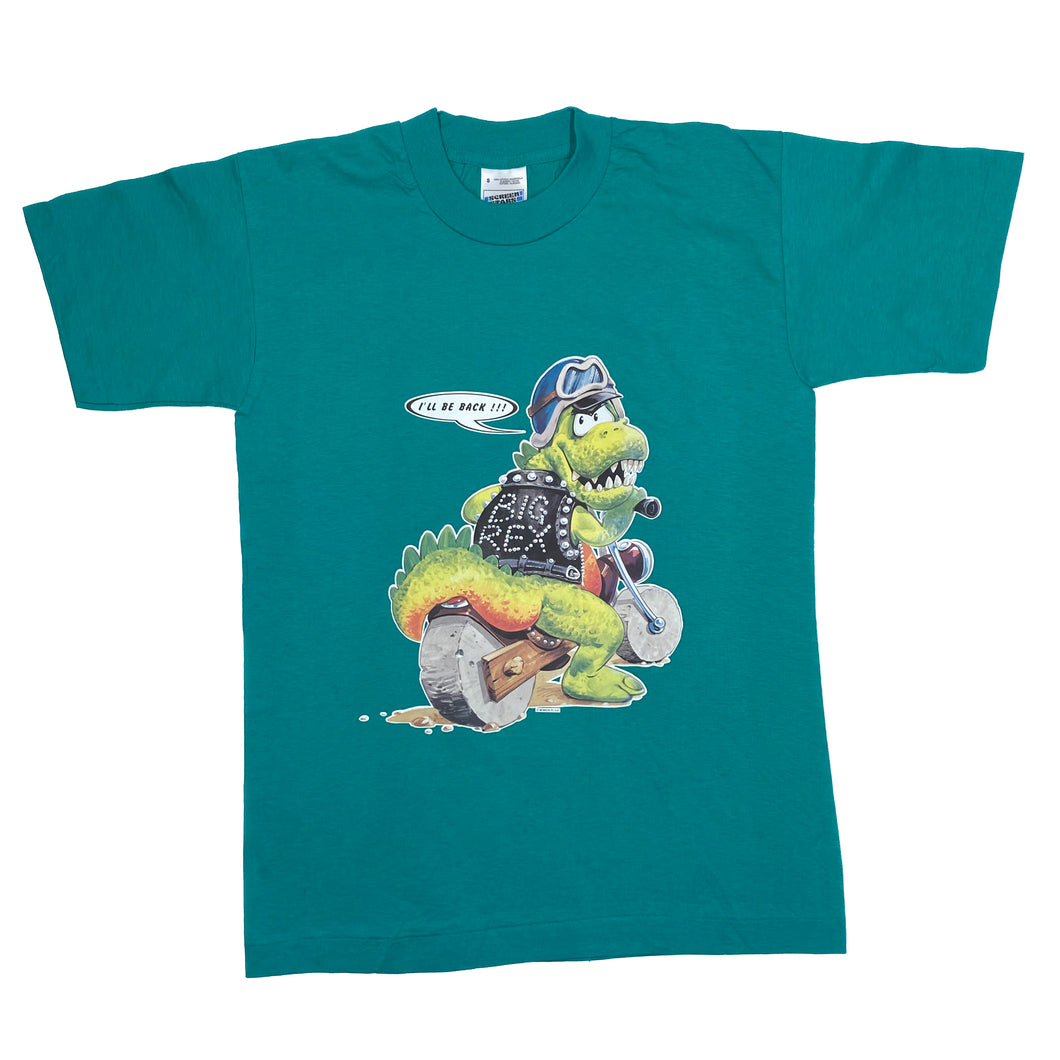 Screen Stars (1993) BIG REX “I’ll Be Back” Dinosaur Biker Novelty Graphic Single Stitch T-Shirt