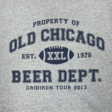 Load image into Gallery viewer, OLD CHICAGO BEER DEPT. “Property Of” Gridiron Tour Souvenir Spellout Graphic T-Shirt
