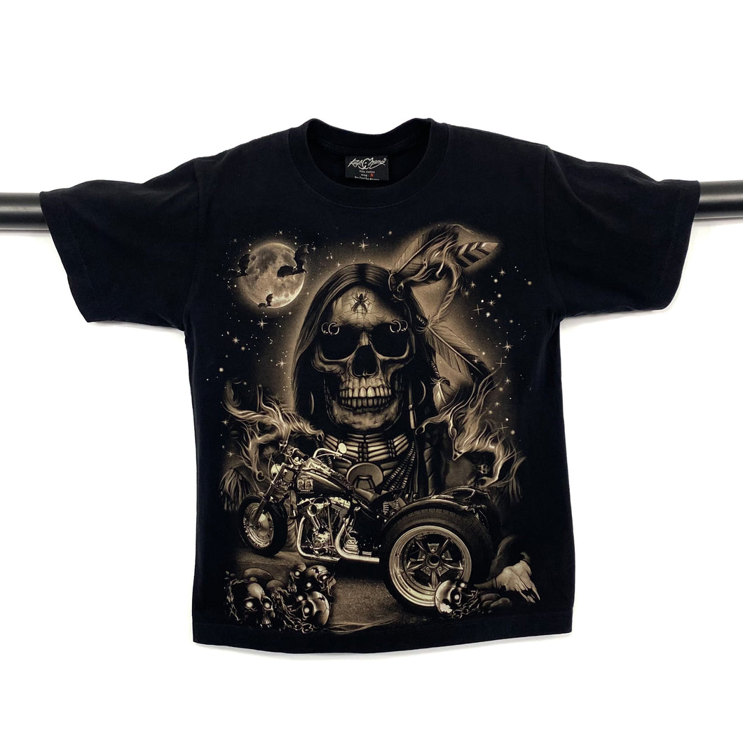 ROCK CHANG Gothic Native American Biker Graphic T-Shirt