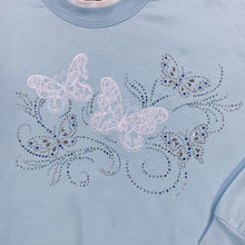 Load image into Gallery viewer, TRILLOGY By Morning Sun Embroidered Diamanté Butterfly Double Collared Sweatshirt
