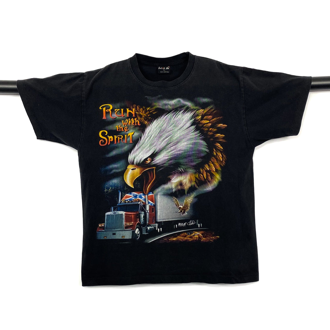 WILD “Run With The Spirit” Trucker Americana Eagle Graphic T-Shirt