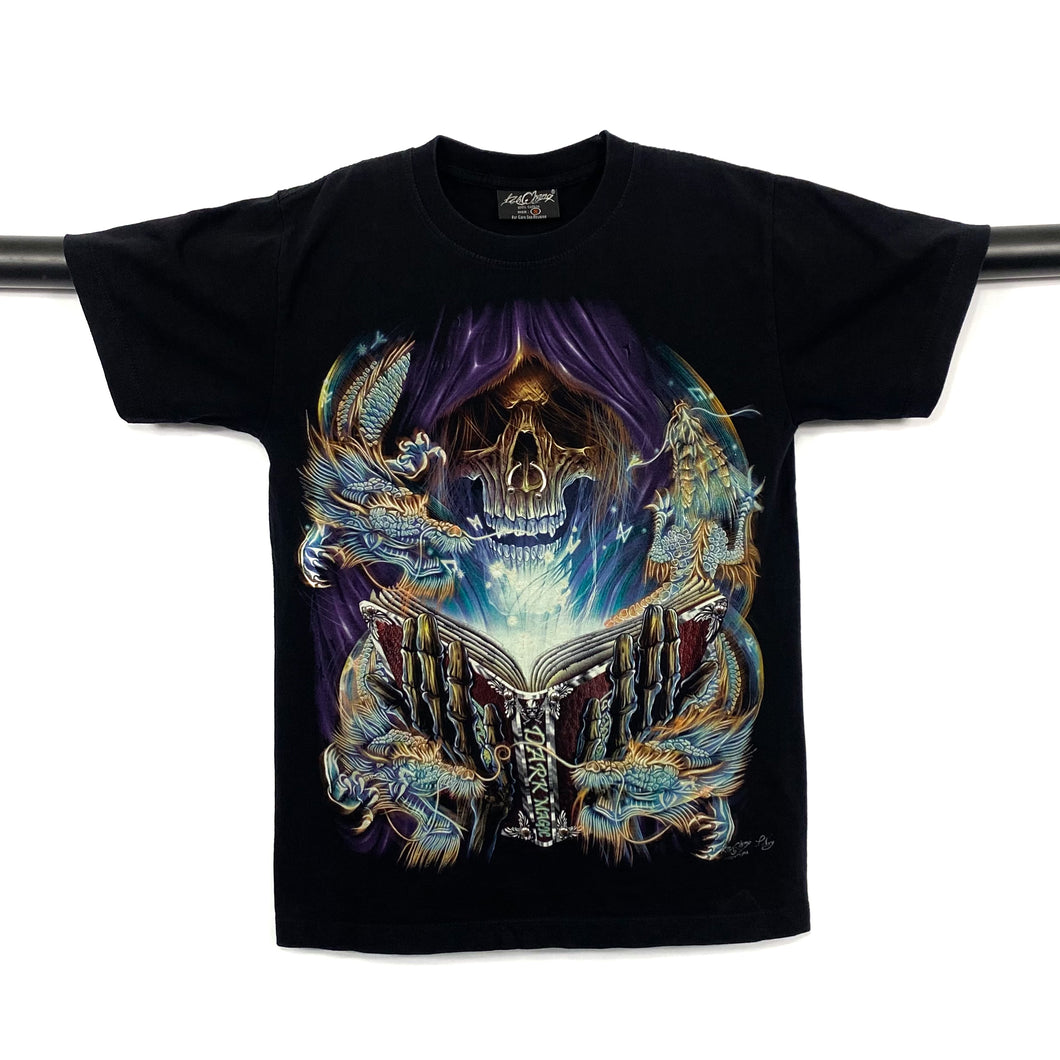 ROCK CHANG “Dark Magic” Gothic Dragon Skull Fantasy Graphic T-Shirt