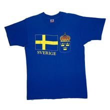 Load image into Gallery viewer, SVERIGE Sweden Souvenir Flag Spellout Graphic Single Stitch T-Shirt
